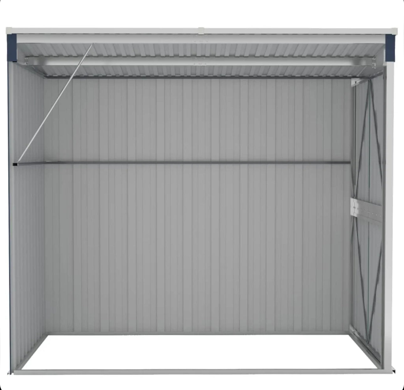 Brown wall-mounted garden shed 118x194x178 cm in galvanized steel
