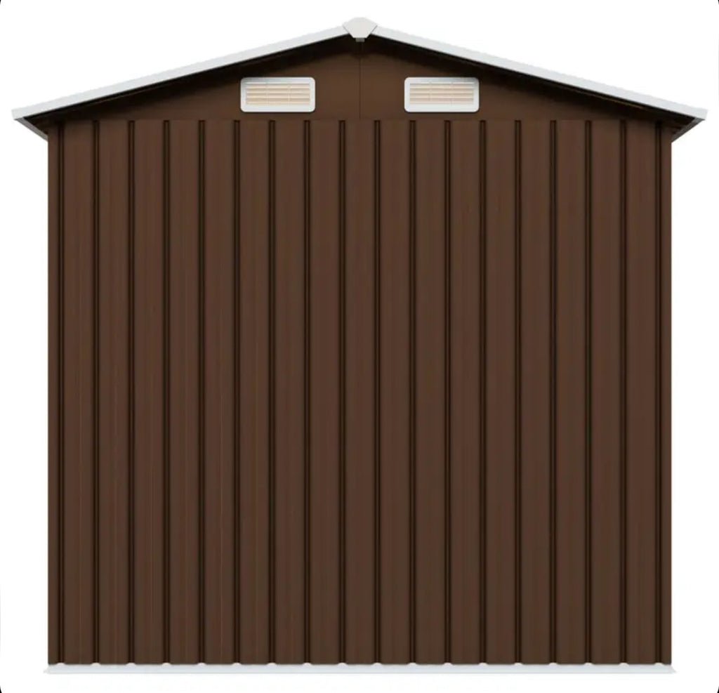 Brown steel garden shed 204x132x186 cm